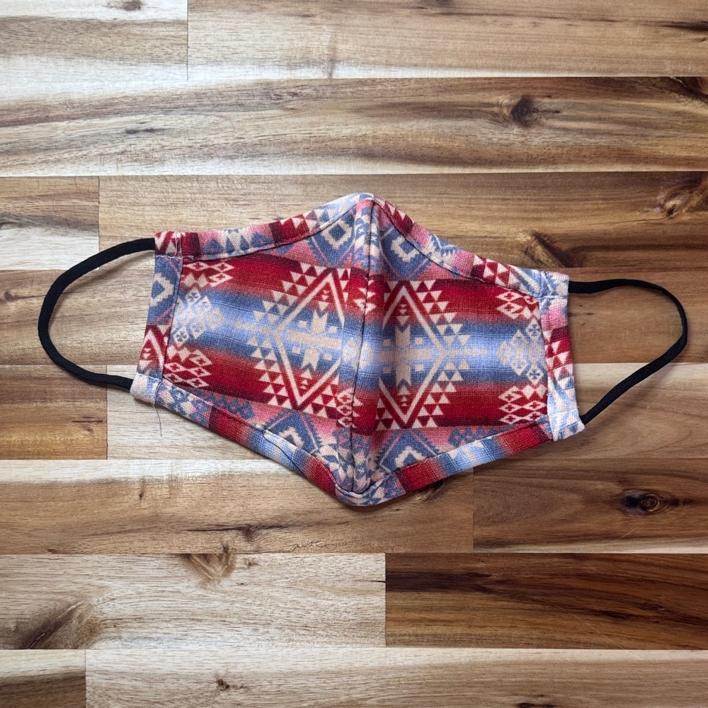 Pendleton Face Mask - red/blue tribal pattern - Picture 2 of 7